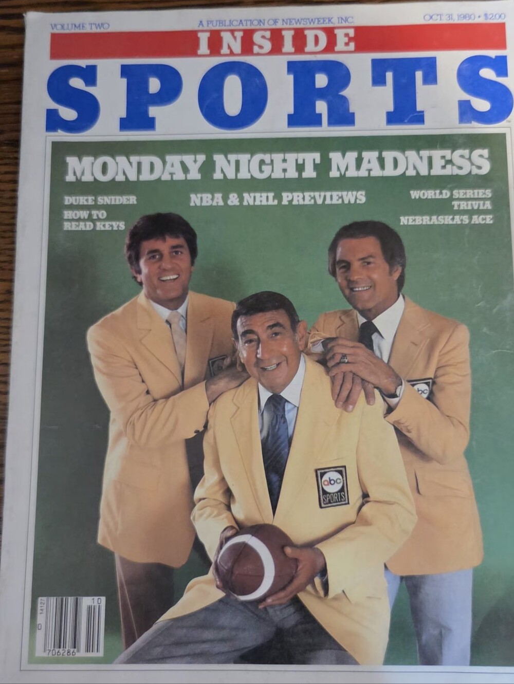 October 31, 1980 "Inside Sports" Mag; ABC Monday Night Cosell, Gifford, Meredith